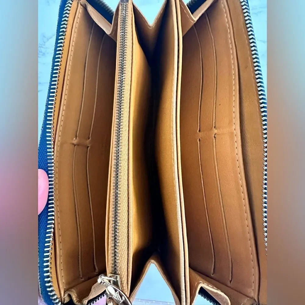 🌺RARE🌺 LOUIS VUITTON Monogram Denim Zippy Long Wallet Blue